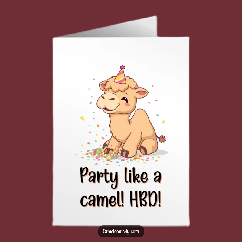 Free Printable Camel Birthday Card: Giggling Confetti Mess Downloadable