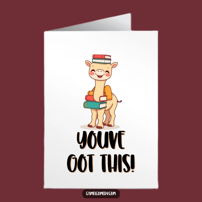 Free Printable Book Camel Congrats Card: Funny Downloadable Gift for Academic Achievement
