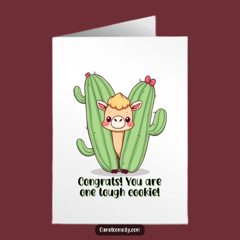 Free Printable Congrats Card: Camel & Cactus Cheer, Funny Downloadable Gift