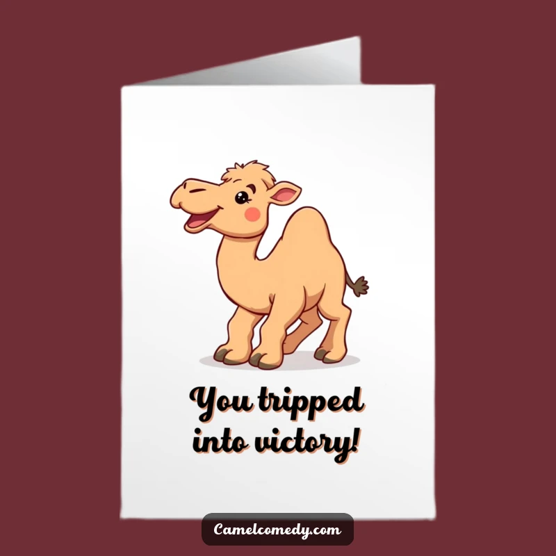 Free Printable Congratulations Card: Goofy Camel Trip, Great Downloadable Humorous Gift