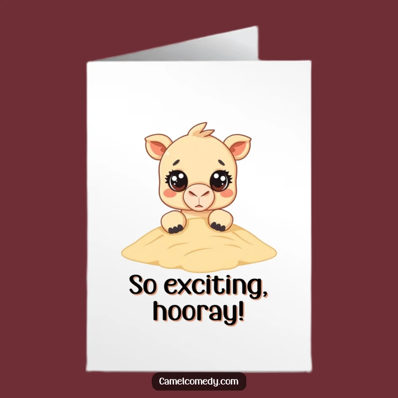 Free Printable Kawaii Camel Congrats Card: Adorable Downloadable Gift for Any Celebration