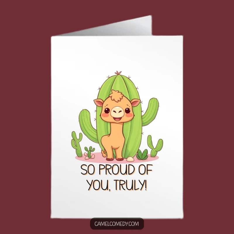 Free Printable Congrats Card: Curious Camel Cactus Downloadable Gift