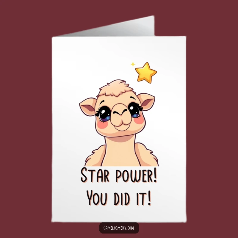 Free Printable Congrats Card: Camel & Star, Funny Downloadable Celebration Gift
