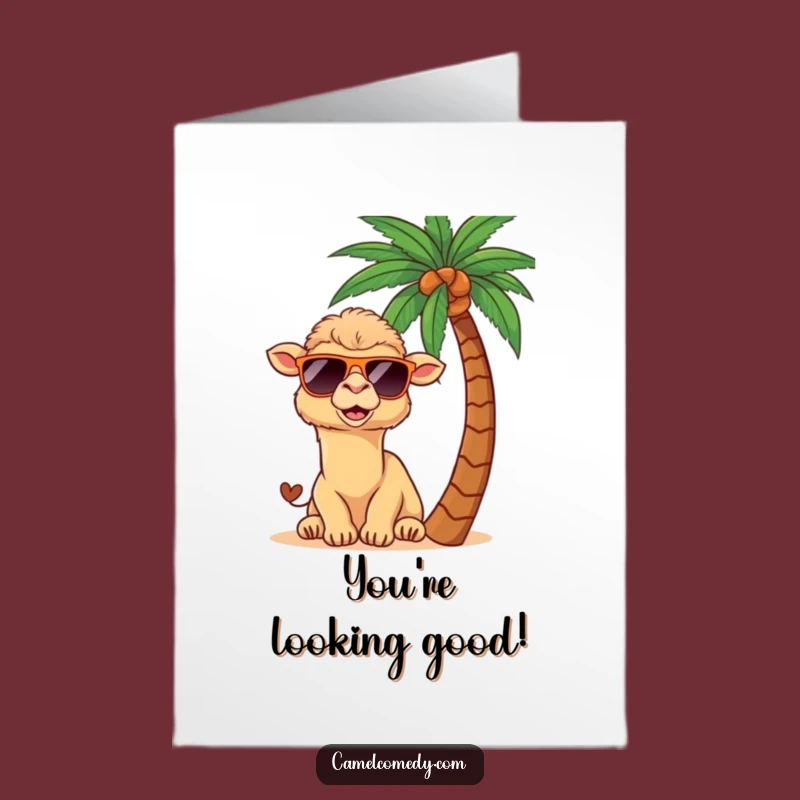 Free Printable Congrats Card: Kawaii Camel Sunglasses, Funny Downloadable Gift for Success