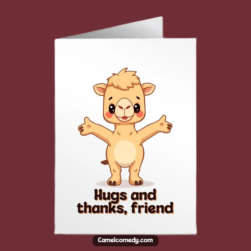 Free Printable Thank You Card: Hugging Camel, Grateful Digital Embrace!