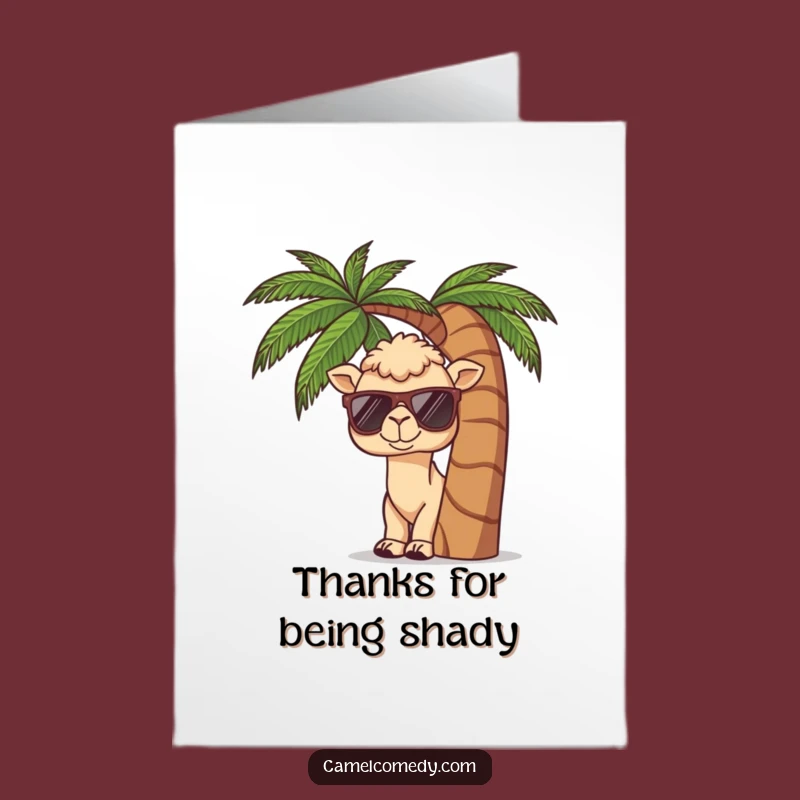 Free Printable Thank You Card: Kawaii Camel Palm Tree Gratitude Download