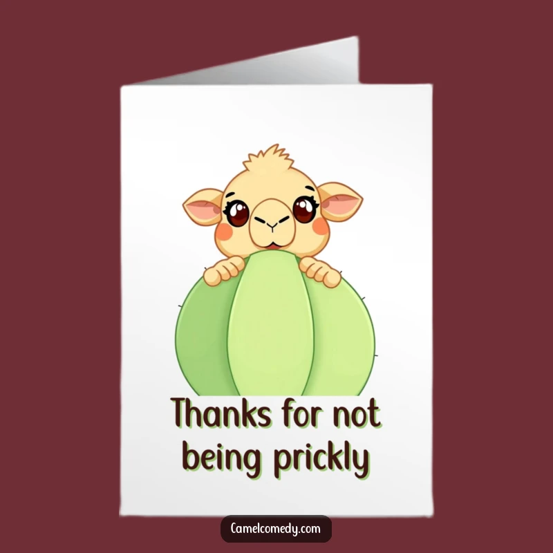 Free Printable Thank You Card: Camel Cactus Thanks, Quirky Downloadable Note