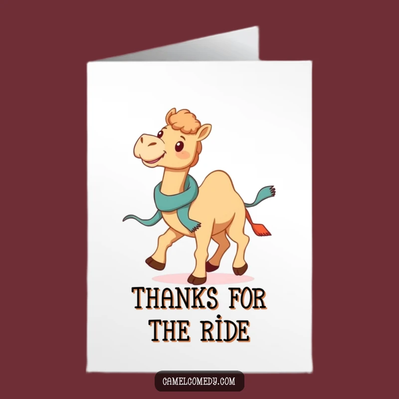 Free Printable Galloping Camel Thank You Card: Funny Downloadable Gift to Show Appreciation