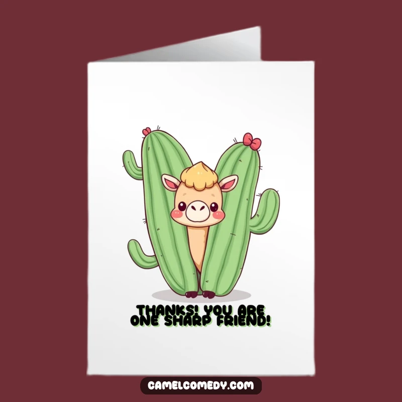 Free Printable Thank You Card: Camel's Cactus Thanks, Funny Downloadable Gift