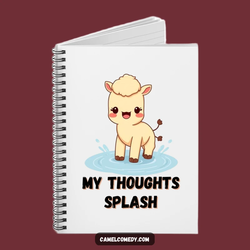 Funny Kawaii Camel Notebook: Splashing Camel Journal, Perfect Humorous Gift