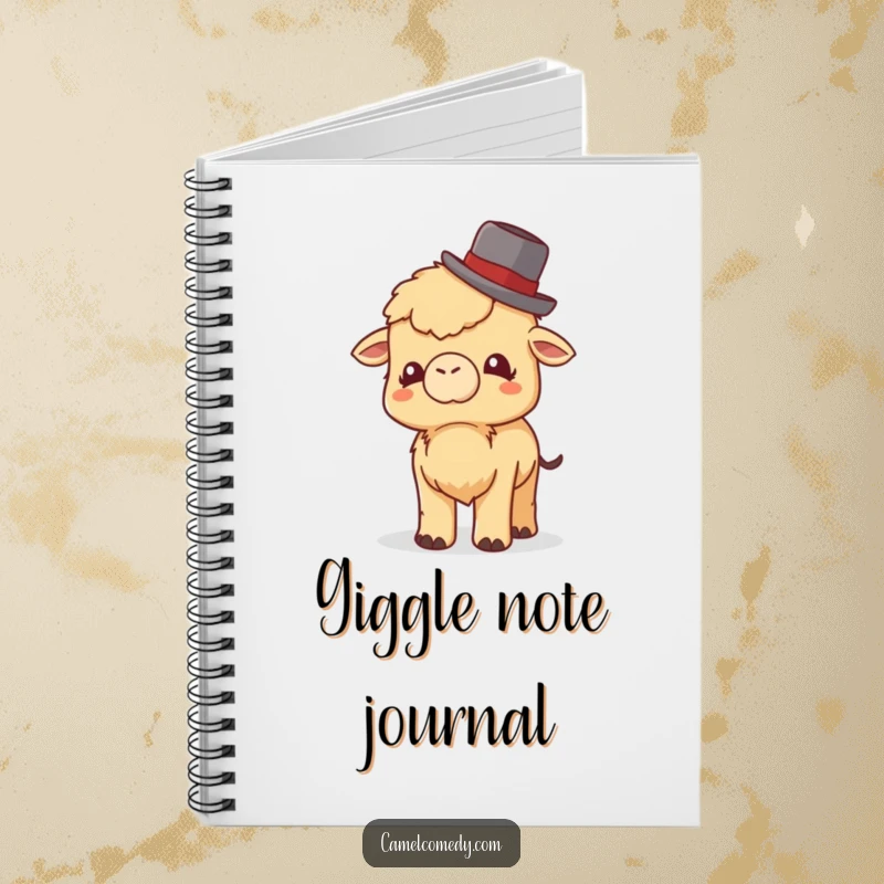 Funny Little Camel Notebook: a tiny camel tipping a bowler hat with a giggle, ideal for jotting funny thoughts and plans.