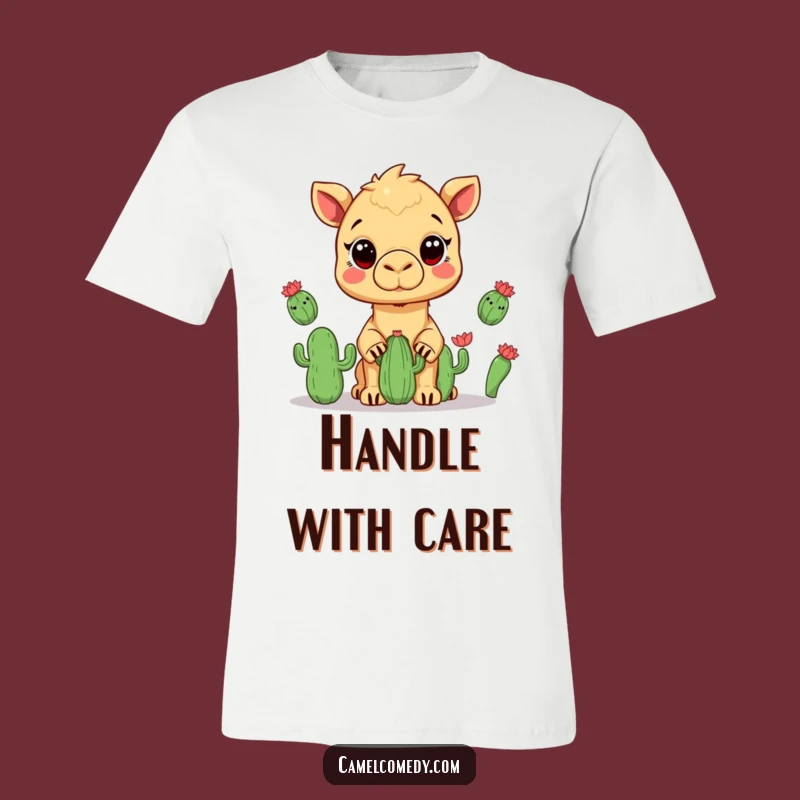 Funny Kawaii Camel Cactus Juggling T-Shirt - Comical Desert Skill Tee
