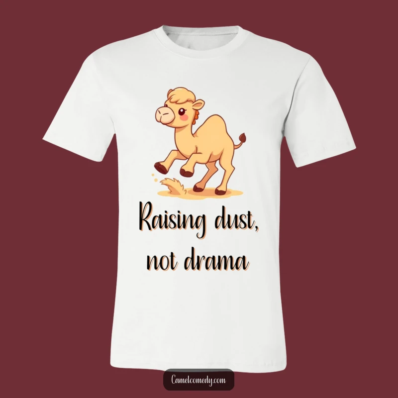 Funny Kawaii Camel T-Shirt: Playful Sand-Kicking Camel Tee, Humorous Gift