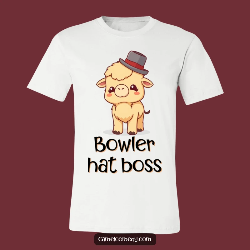 Funny Little Camel Bowler Hat T-Shirt - Giggle & Charm Tee