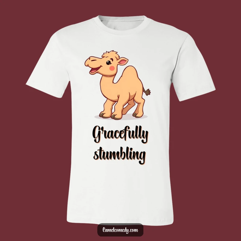 Funny Tripping Camel Tee - Comical Camel Shirt for Humorous Gifts