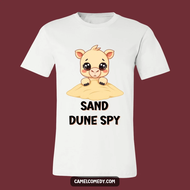Funny Kawaii Camel Peeking T-Shirt - Cute Big Eyes Desert Tee