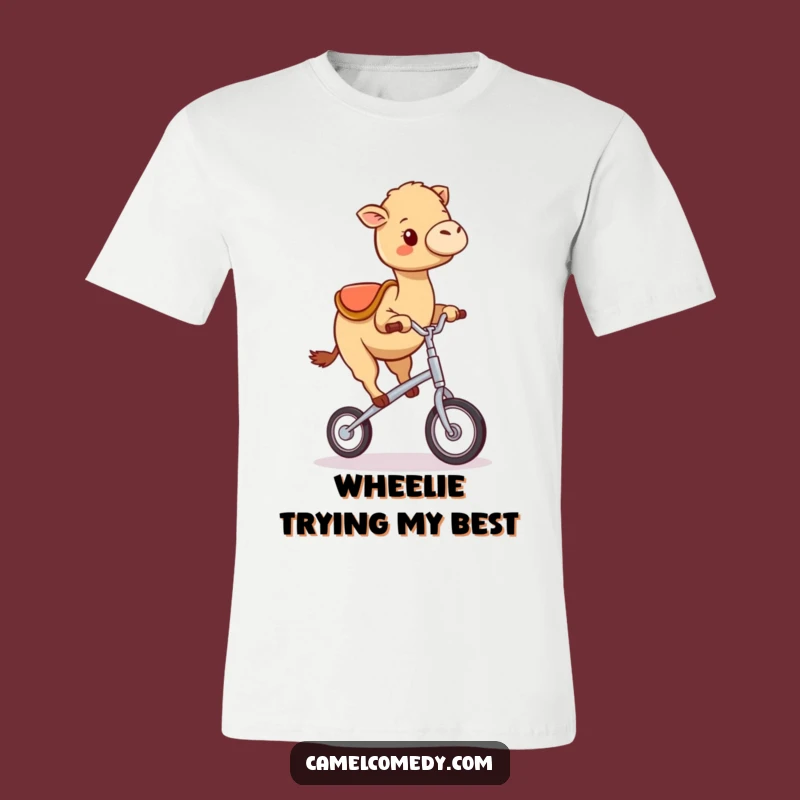Funny Kawaii Camel Unicycle T-Shirt: Wobble Your Way to Laughter