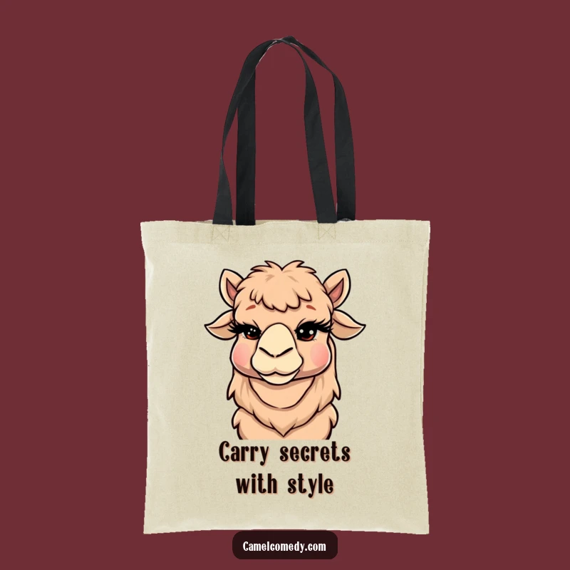 Funny Winking Camel Tote Bag - Stylish & Cheeky Eyelash Design, Perfect Humorous Shopping Gift
