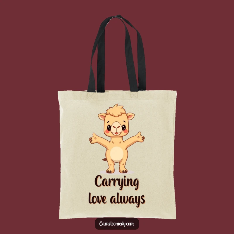 Funny Hugging Camel Tote Bag - Embrace Humor Design, Perfect Gift for Carrying Love