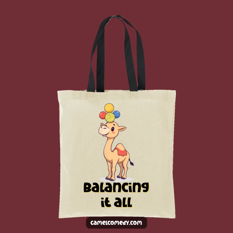 Funny Juggling Camel Tote Bag - Humorous Camel Accessory for Gifts