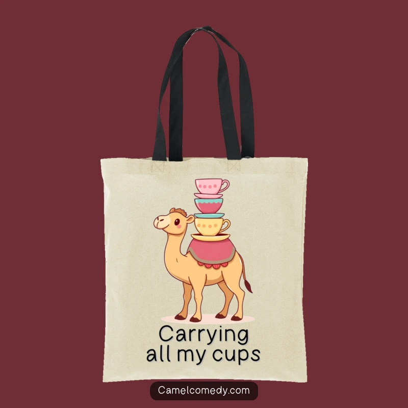 Funny Kawaii Camel Teacup Carrier Tote Bag - Hilarious Camel Shopping Gift